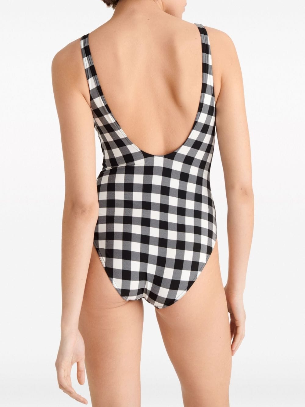 Funny check-print one-piece swimsuit - 4