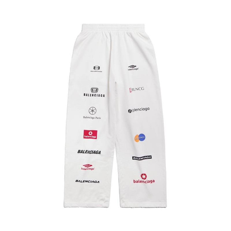 Top League Baggy Sweatpants in White 1