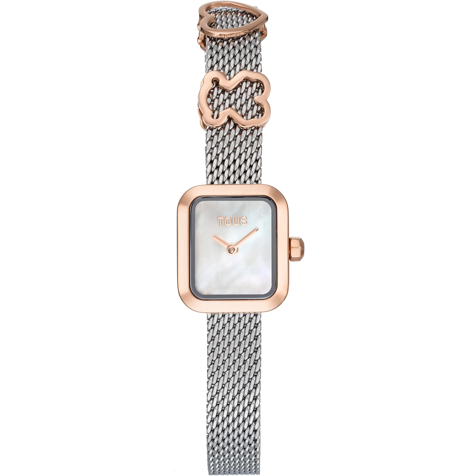 Analog Watch with steel bracelet, rose-colored steel motif and mother-of-pearl face TOUS ICON TIME C - 1
