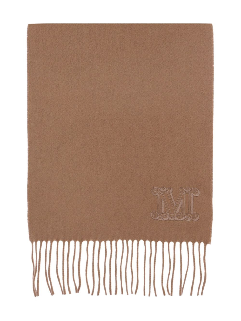 monogram-embroidered cashmere scarf - 2