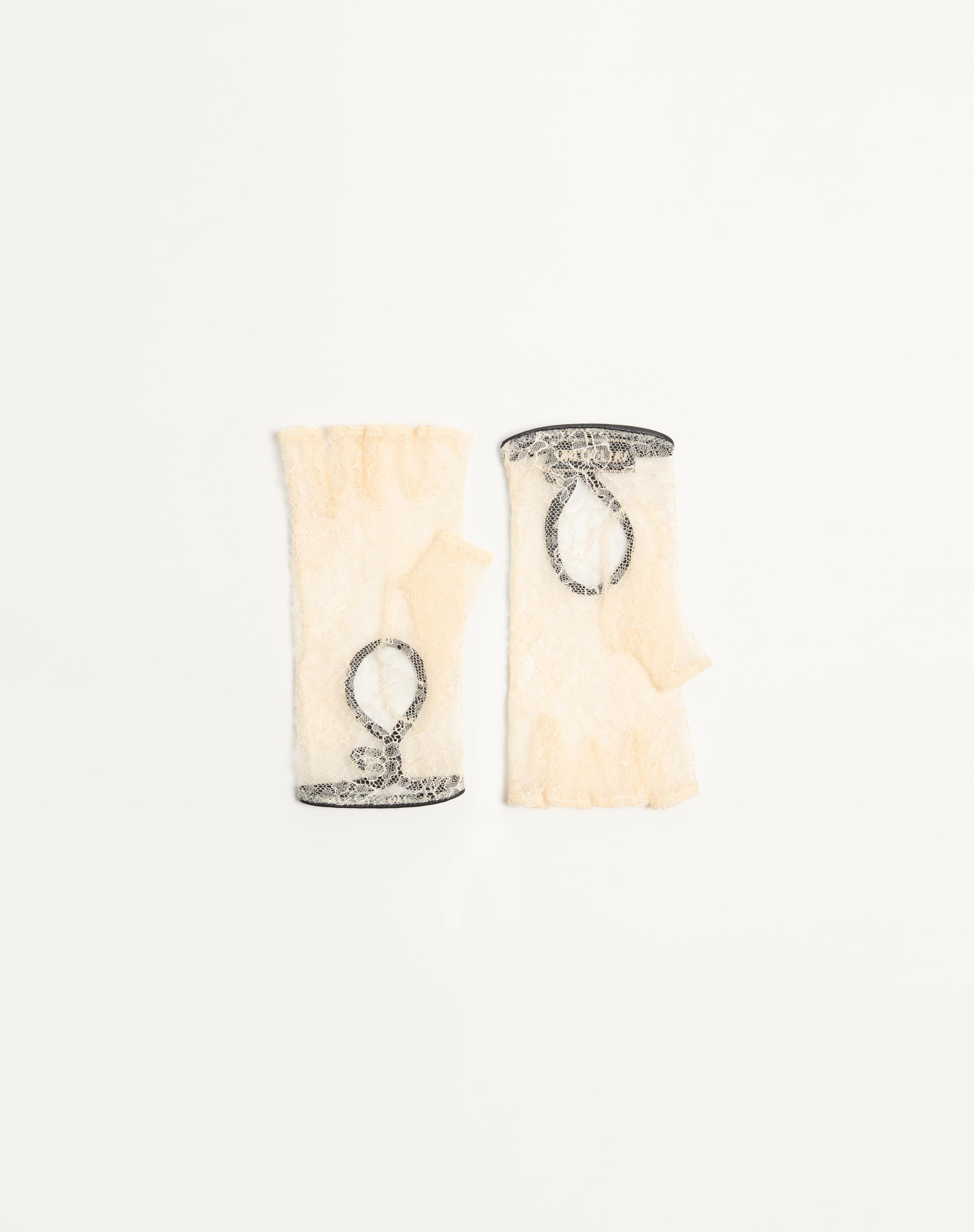 VLOGO SIGNATURE BIKER GLOVES IN LACE AND LEATHER - 4