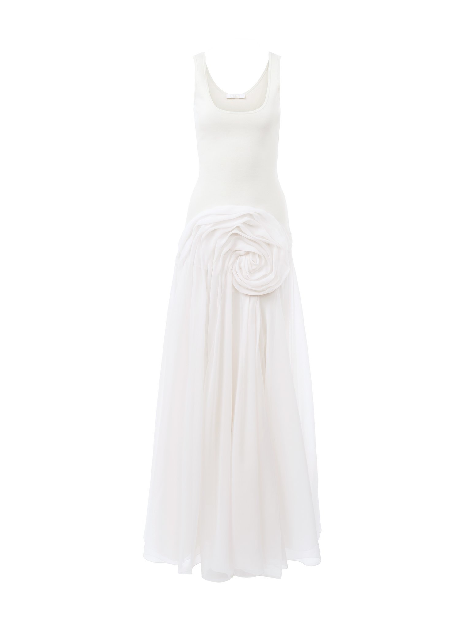 BI-MATERIAL LONG TANK DRESS - 1