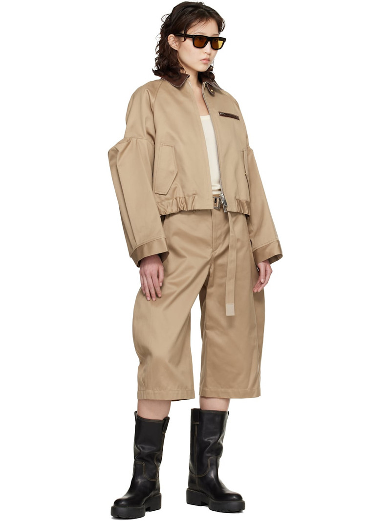 sacai Beige Cotton Chino Jacket outlook