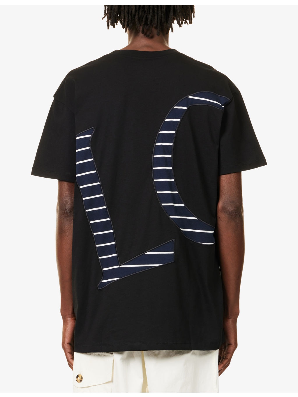 Striped-Patch Relaxed-Fit Cotton-Jersey T-Shirt - 4