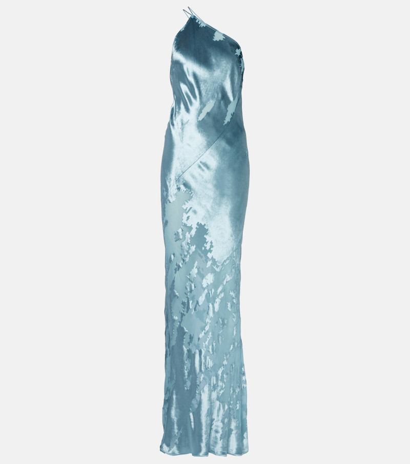 Asymmetric velvet gown 1