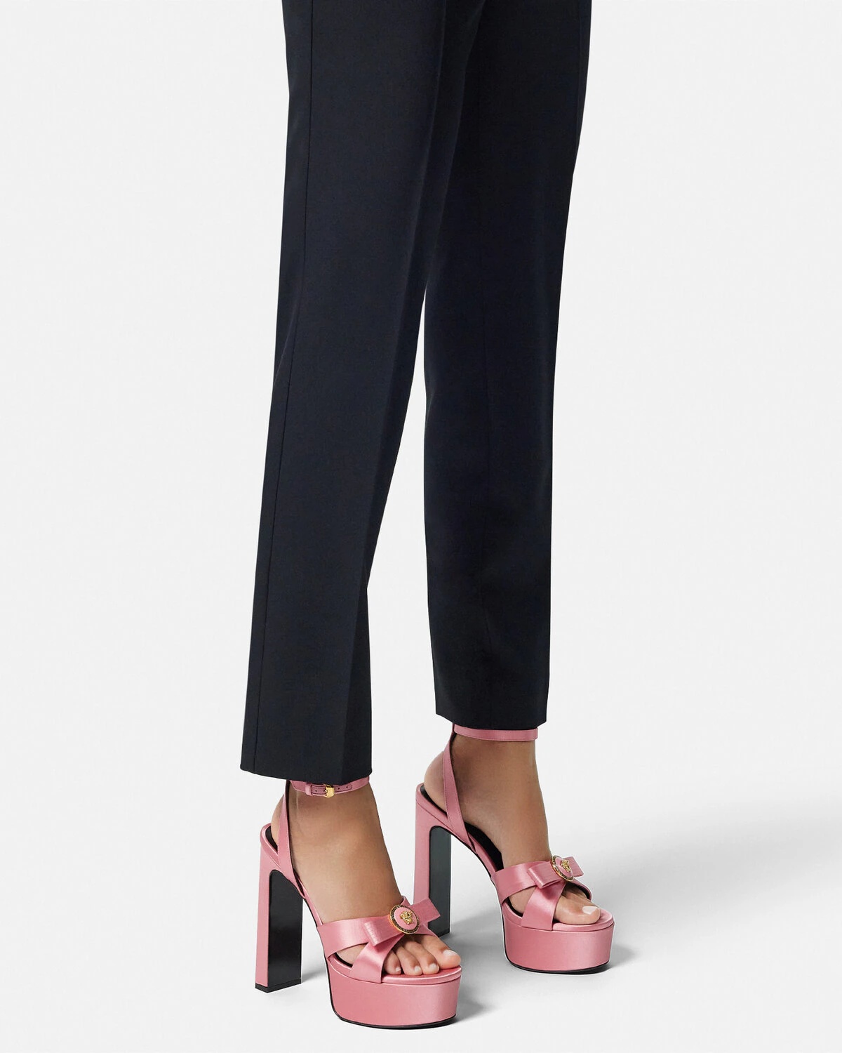 Gianni Ribbon Satin Sandals 140 mm - 3