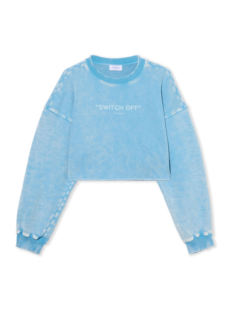 Switch Off Crop Crewneck Sweatshirt 1
