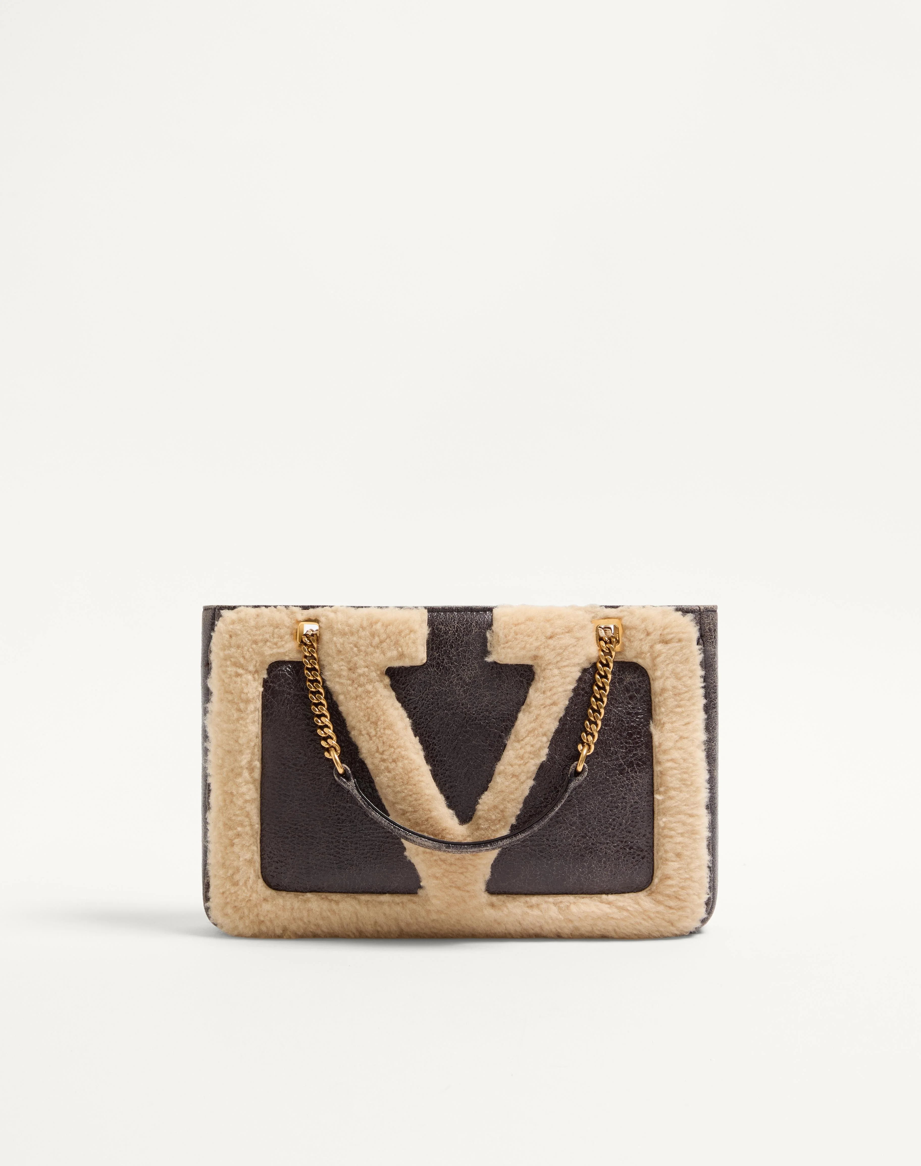VALENTINO GARAVANI VIVA SUPERSTAR SMALL SHEARLING SHOPPING BAG - 1