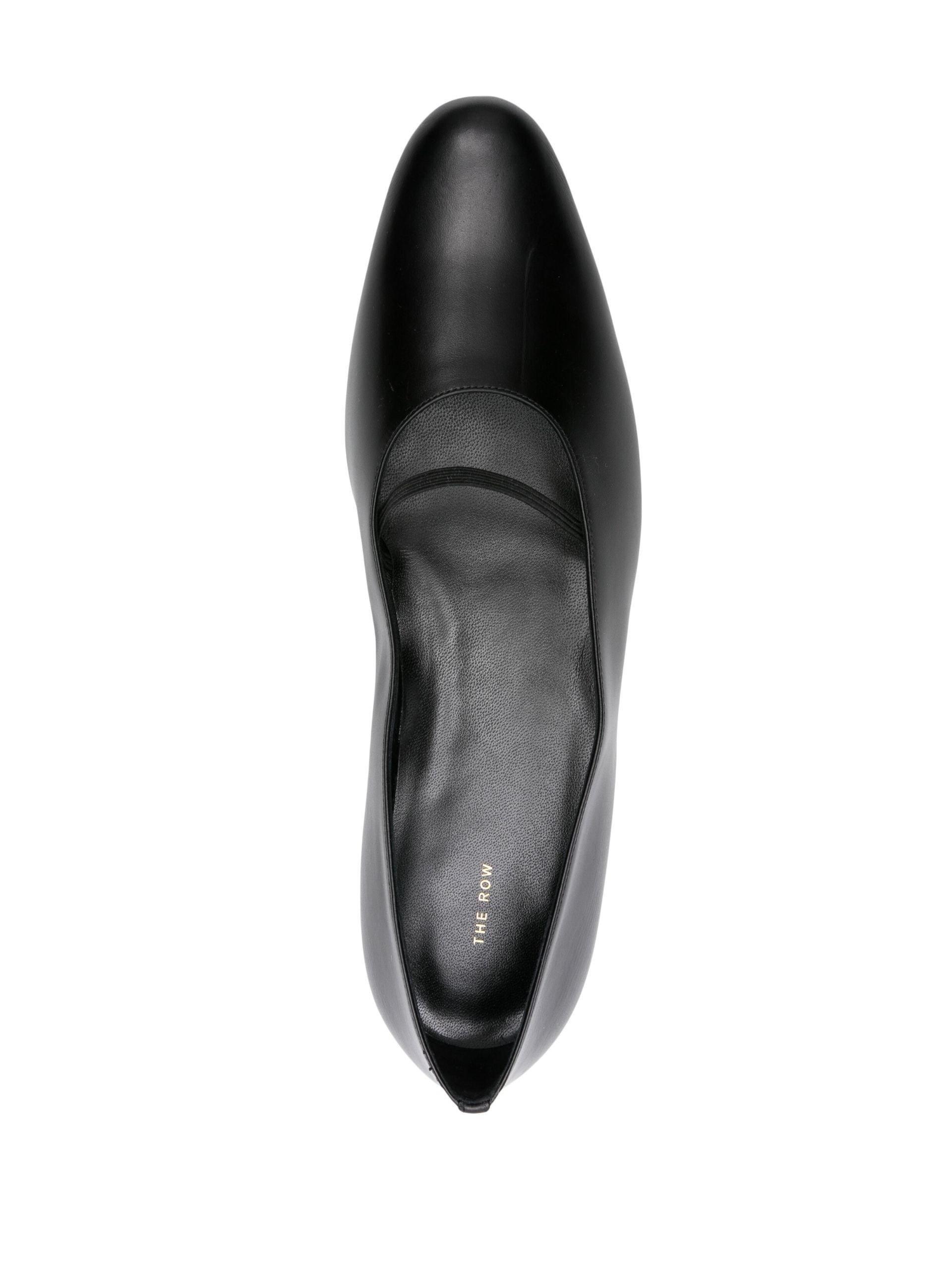 Black Marion Leather Ballerina Shoes - 4