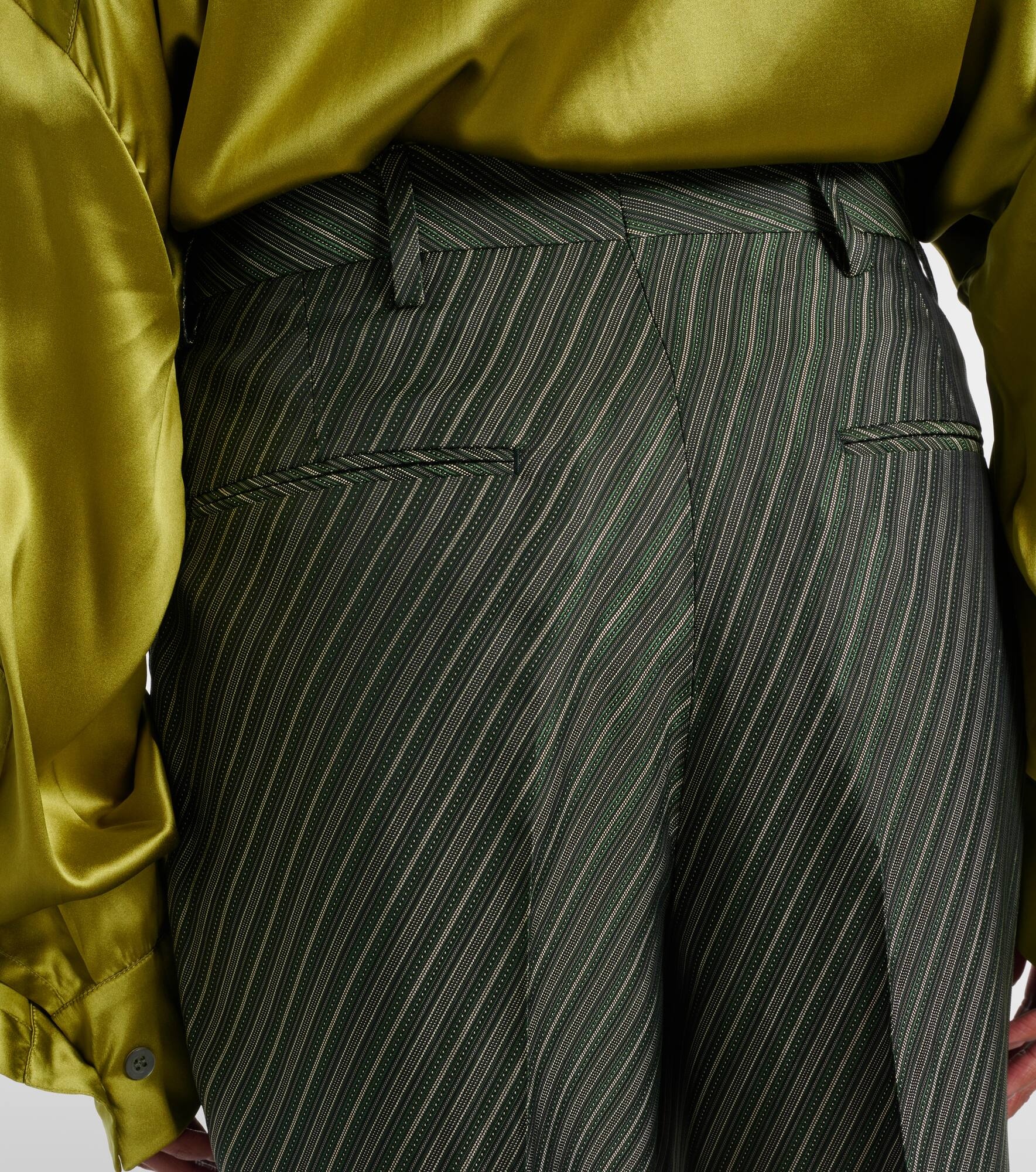 Striped high-rise wide-leg pants - 6