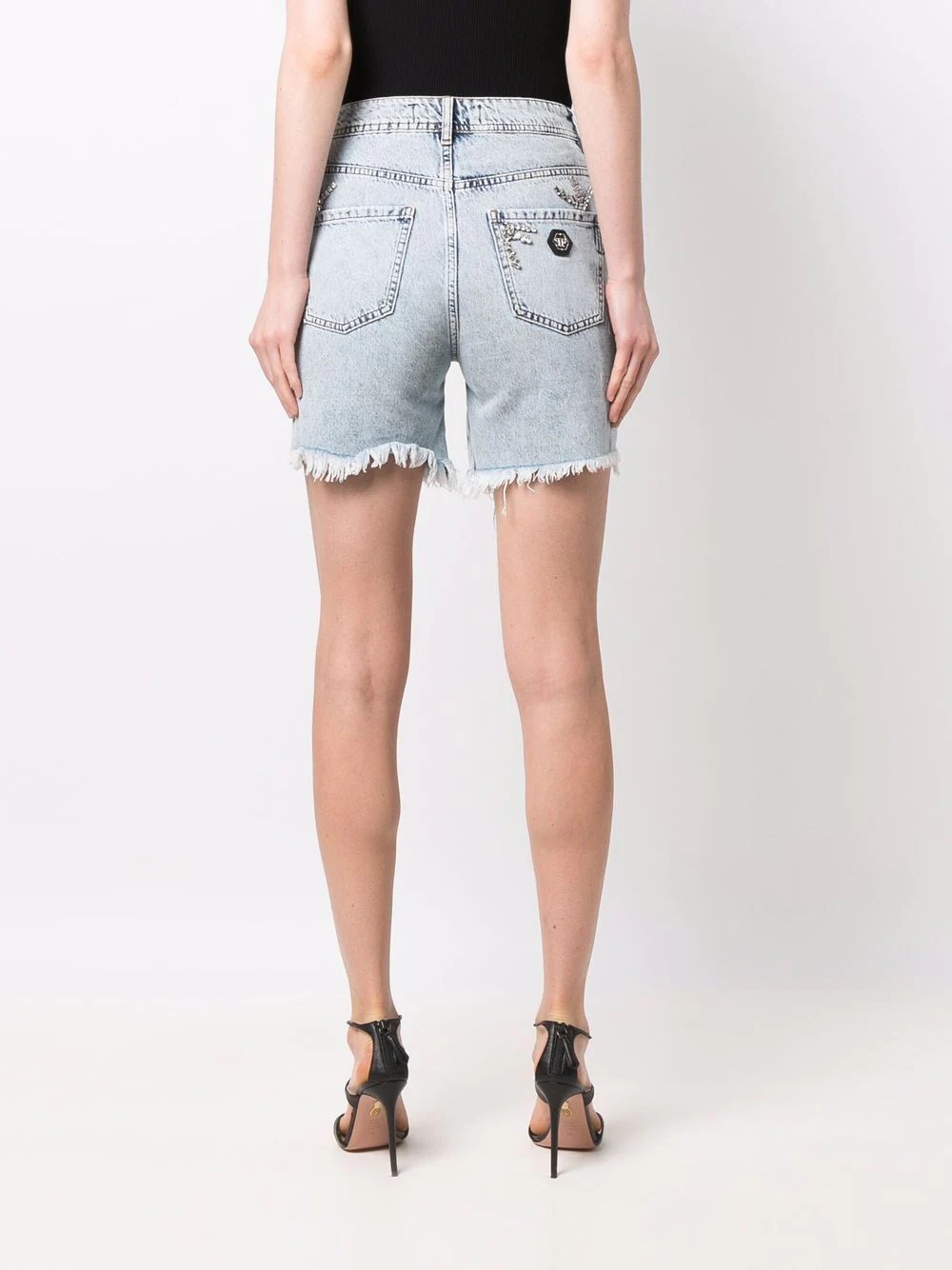 ripped denim shorts - 4