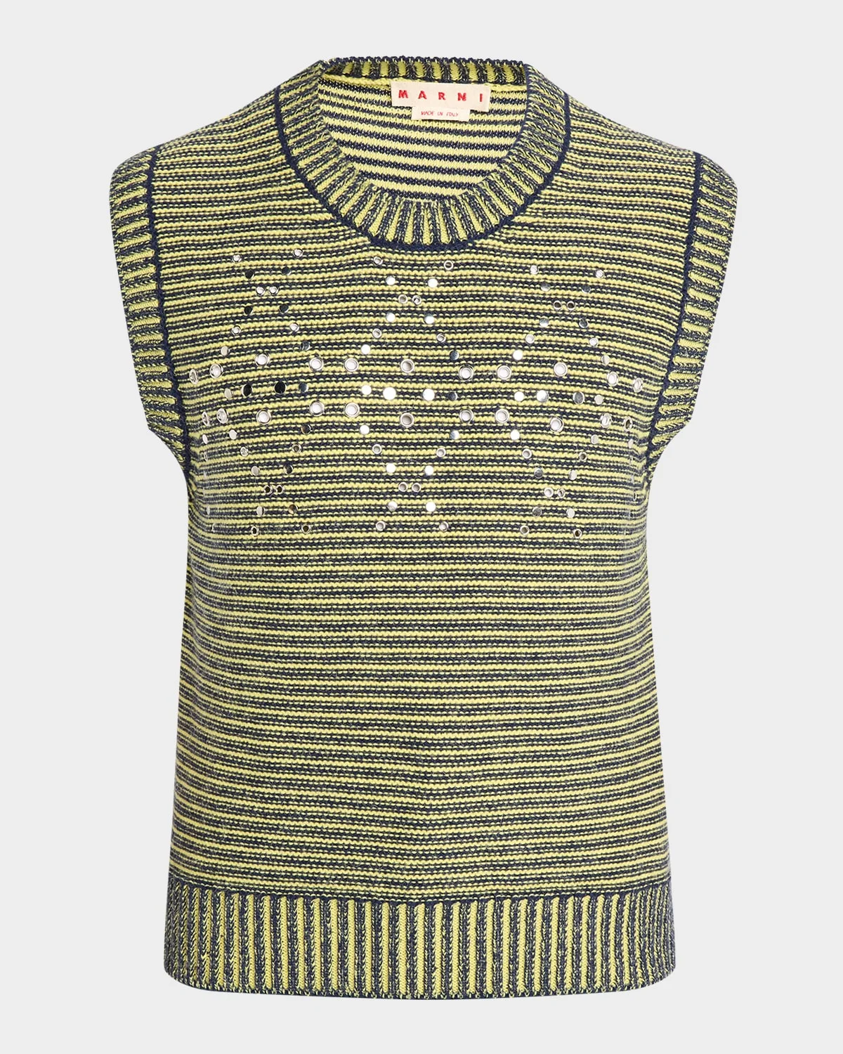 Men's Eyelet-Trim Sweater Vest - 1