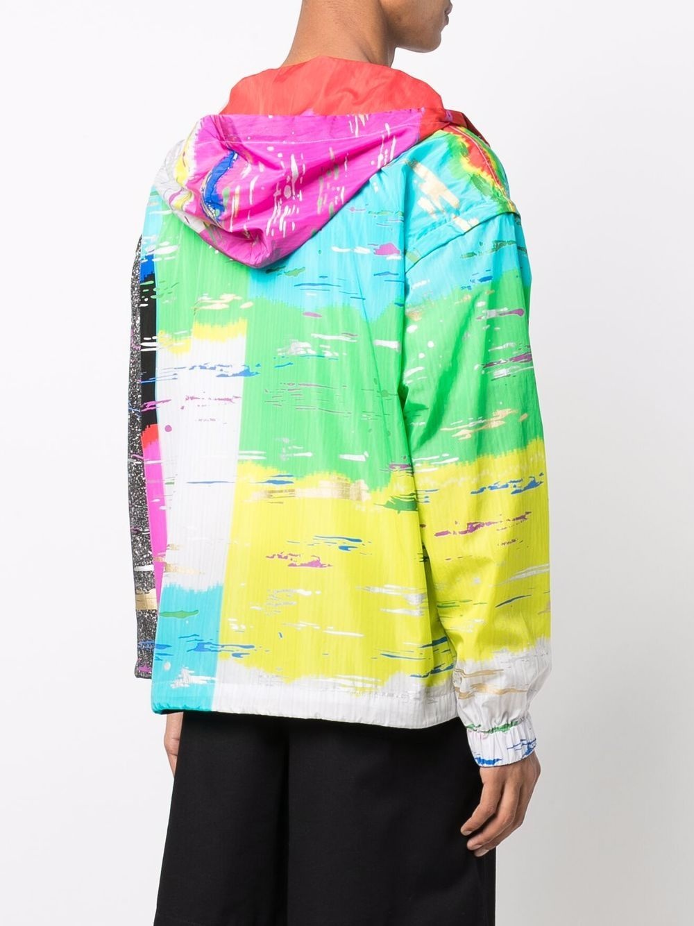 abstract-print logo hoodie - 4