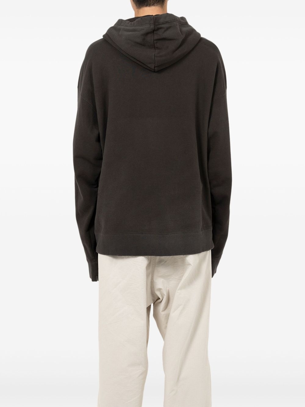 smiely face-print distressed hoodie - 3