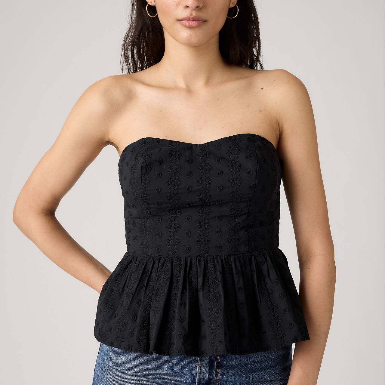 LULA EYELET PEPLUM TANK TOP - 4