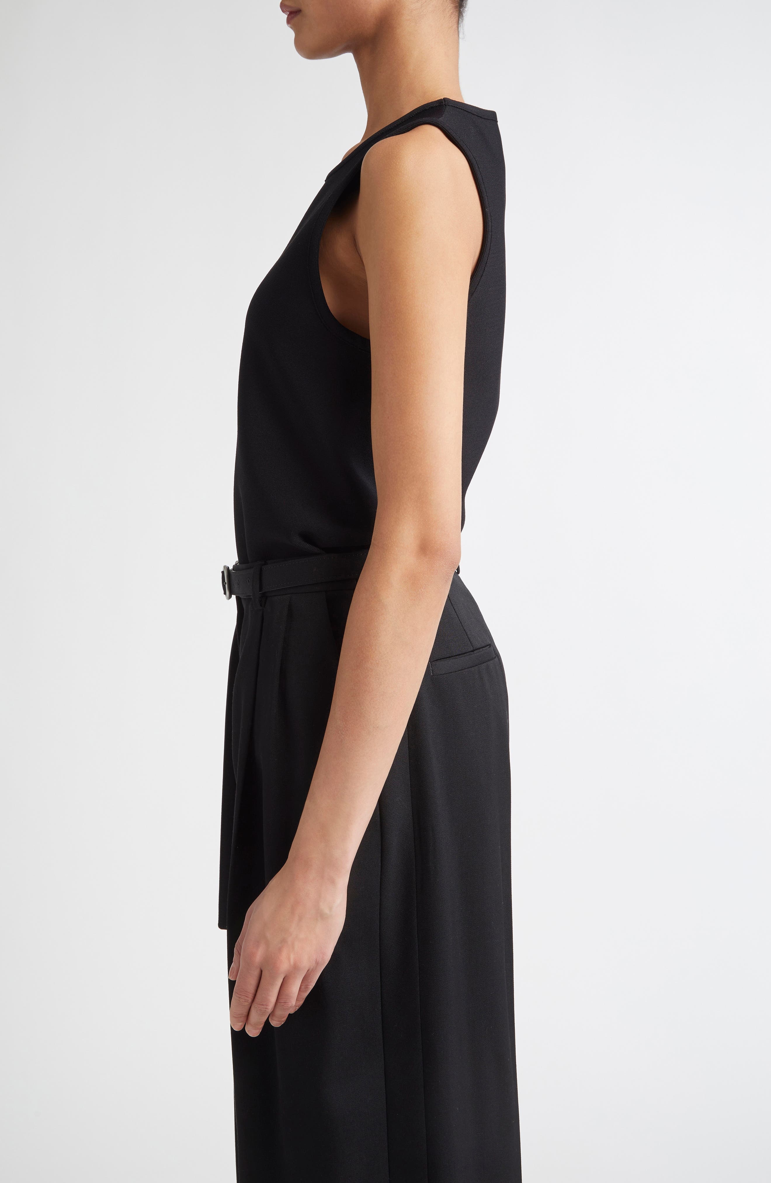 Jil Sander Superfine Interlock Tank in Black at Nordstrom - 4