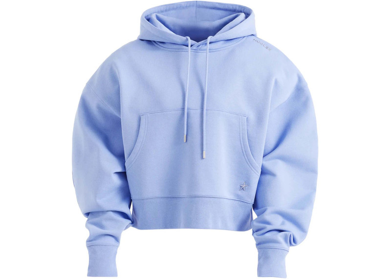 Mugler H&M Batwing-Sleeved Hoodie Blue 1