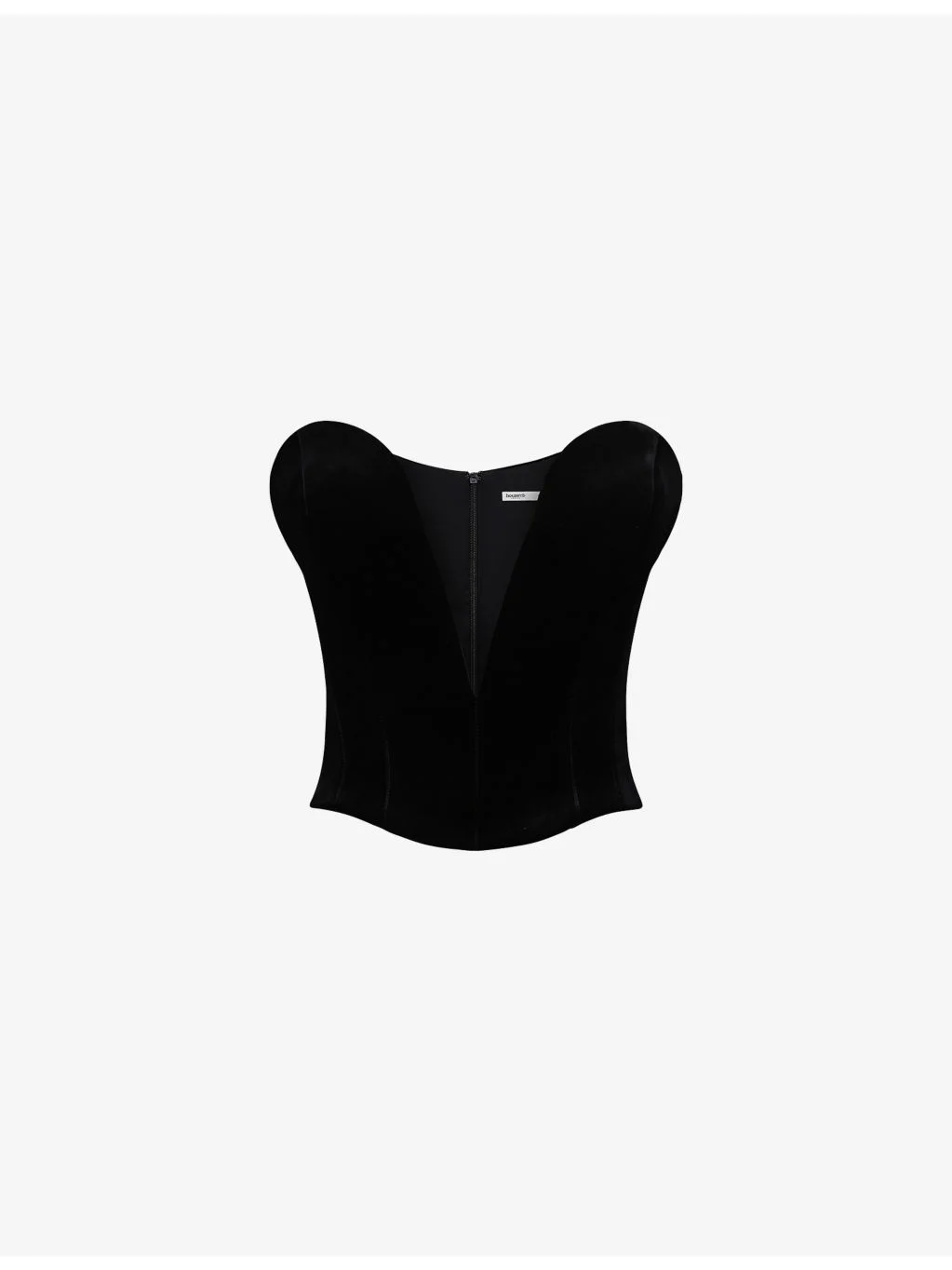 Vienne Plunge-Neck Velvet-Jersey Corset Top - 1