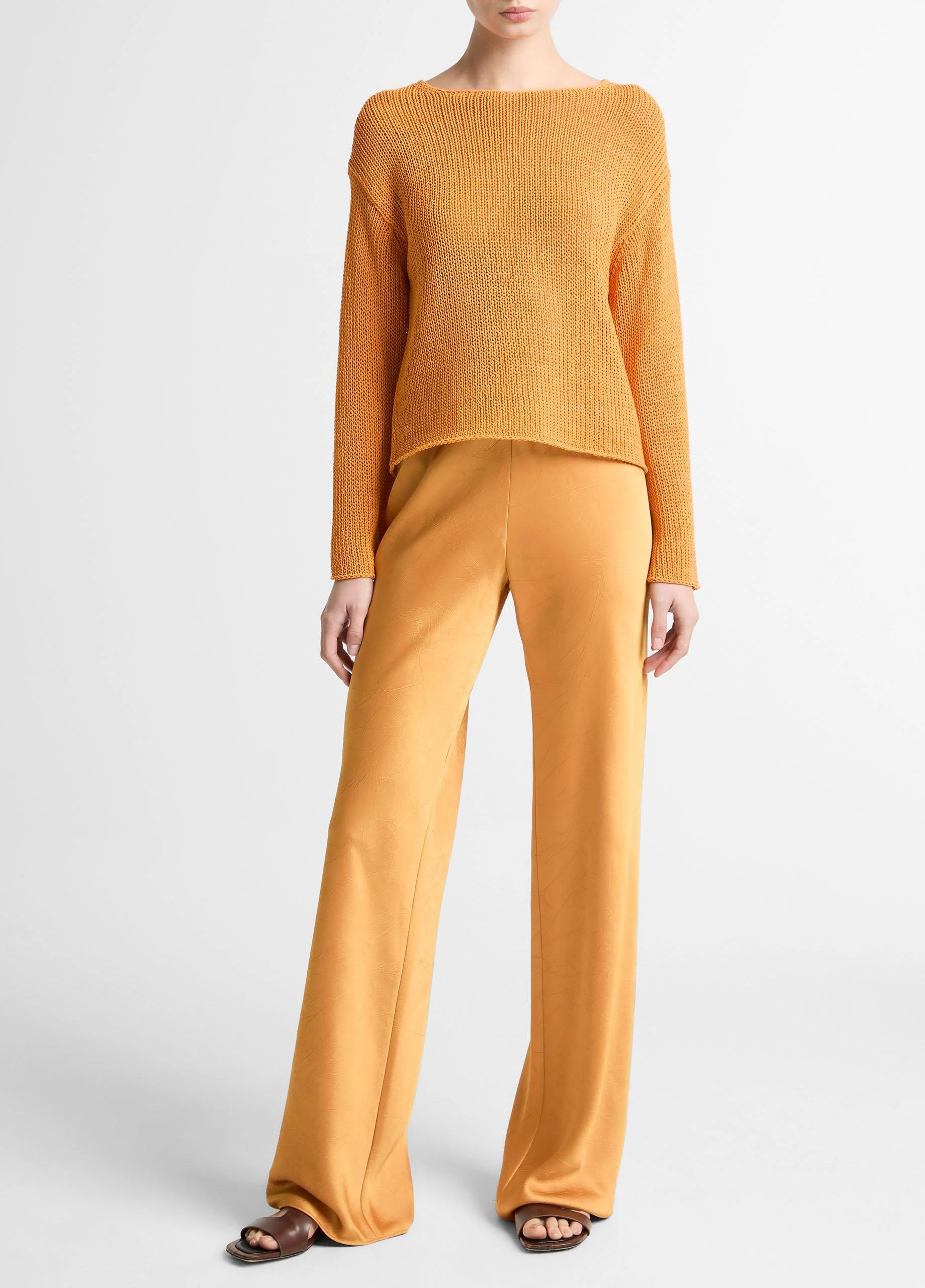 Colette High-Rise Crushed Satin Bias Pant - 1