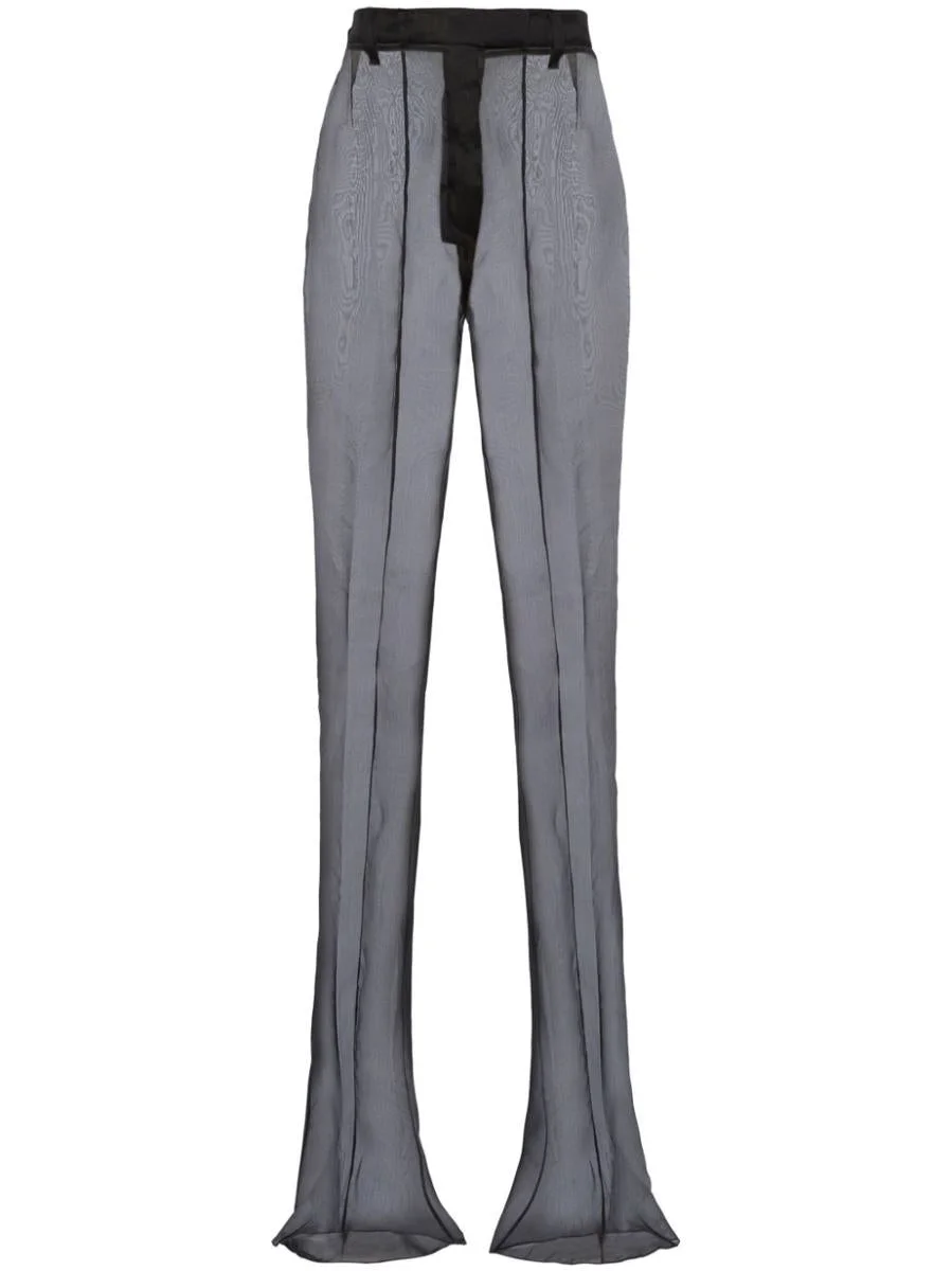 Prada Semi-Sheer Flared Trousers - 1