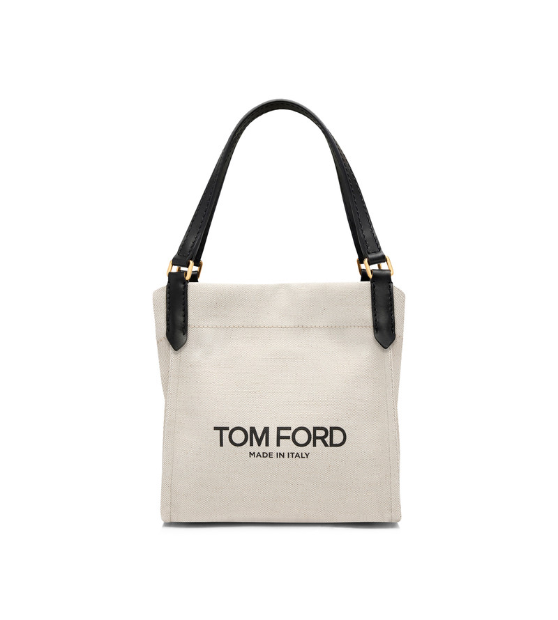 COTTON CANVAS AND SMOOTH LEATHER AMALFI MEDIUM TOTE 8