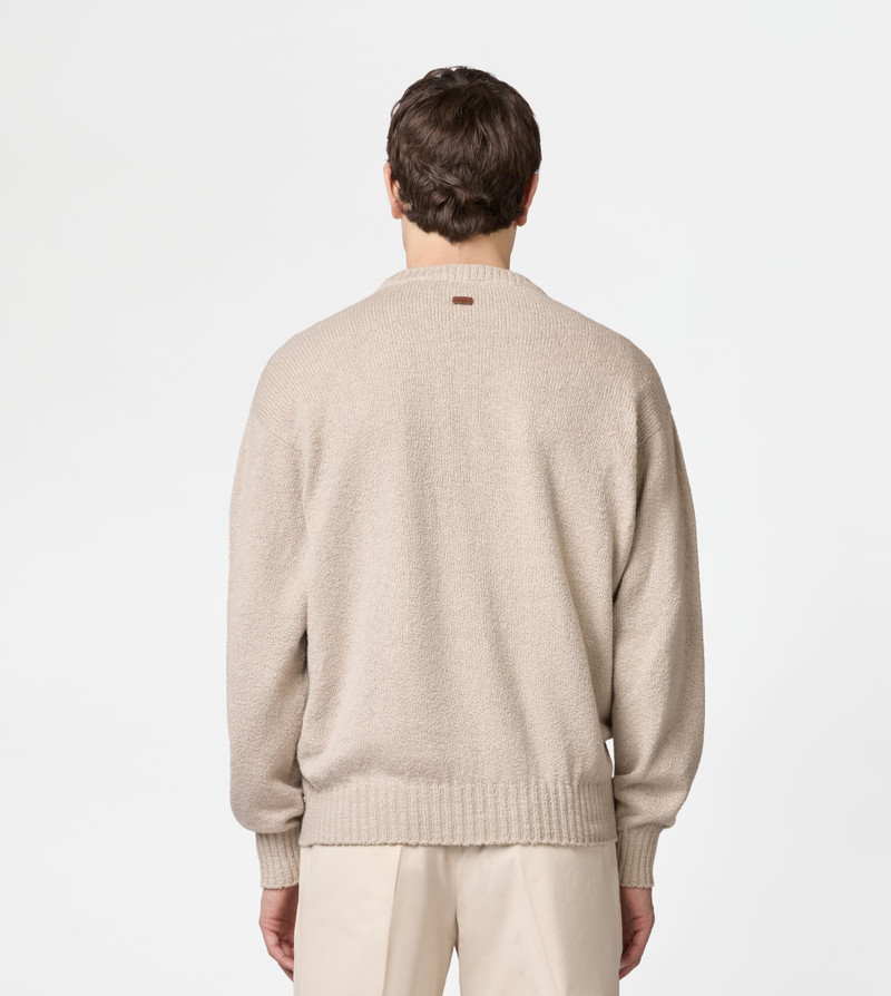 ROUND-NECK PULLOVER IN COTTON - BEIGE 4