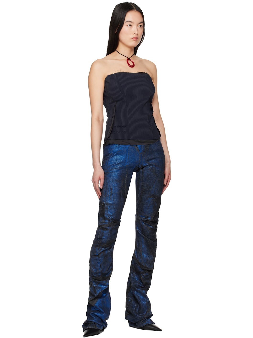 Navy Suit Corsage Top - 4