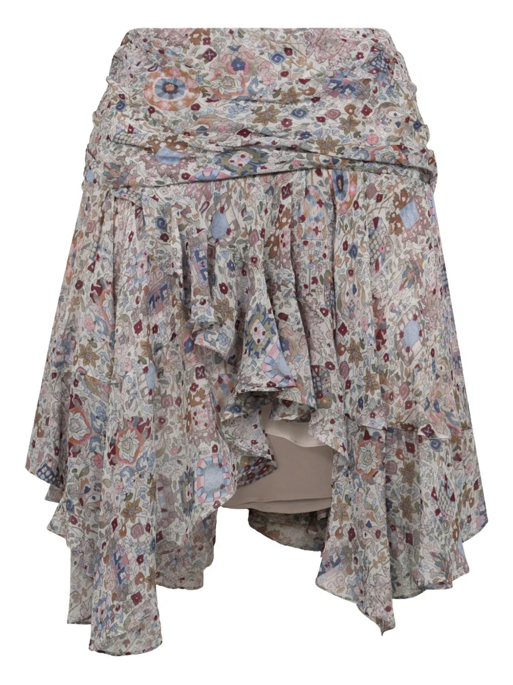 ruffled asymmetric skirt - 1