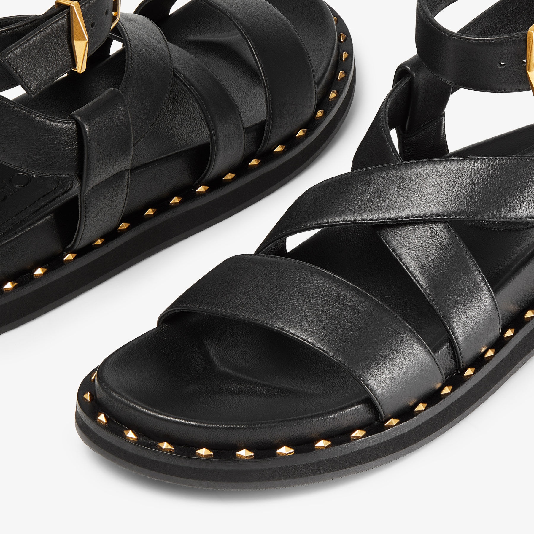 【Jimmy Choo】BLAISE FLAT◆BLAISEFLATCIE Blaise Flat|Latte/Gold Leather Flats| JIMMY CHOO