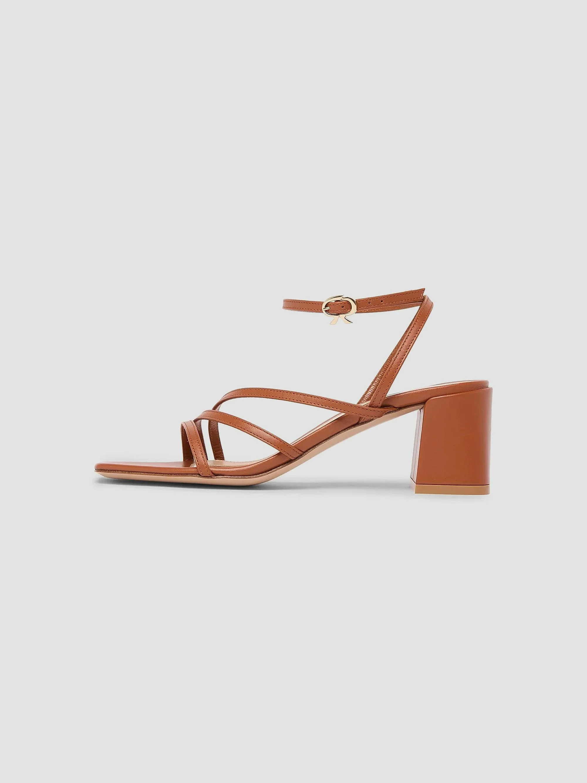 Women's 55MM Leather Sandals - Brown - 1
