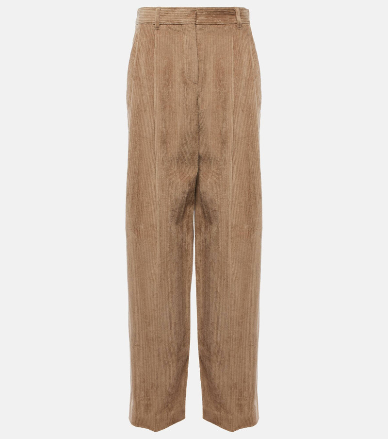 Cotton corduroy wide-leg pants - 1