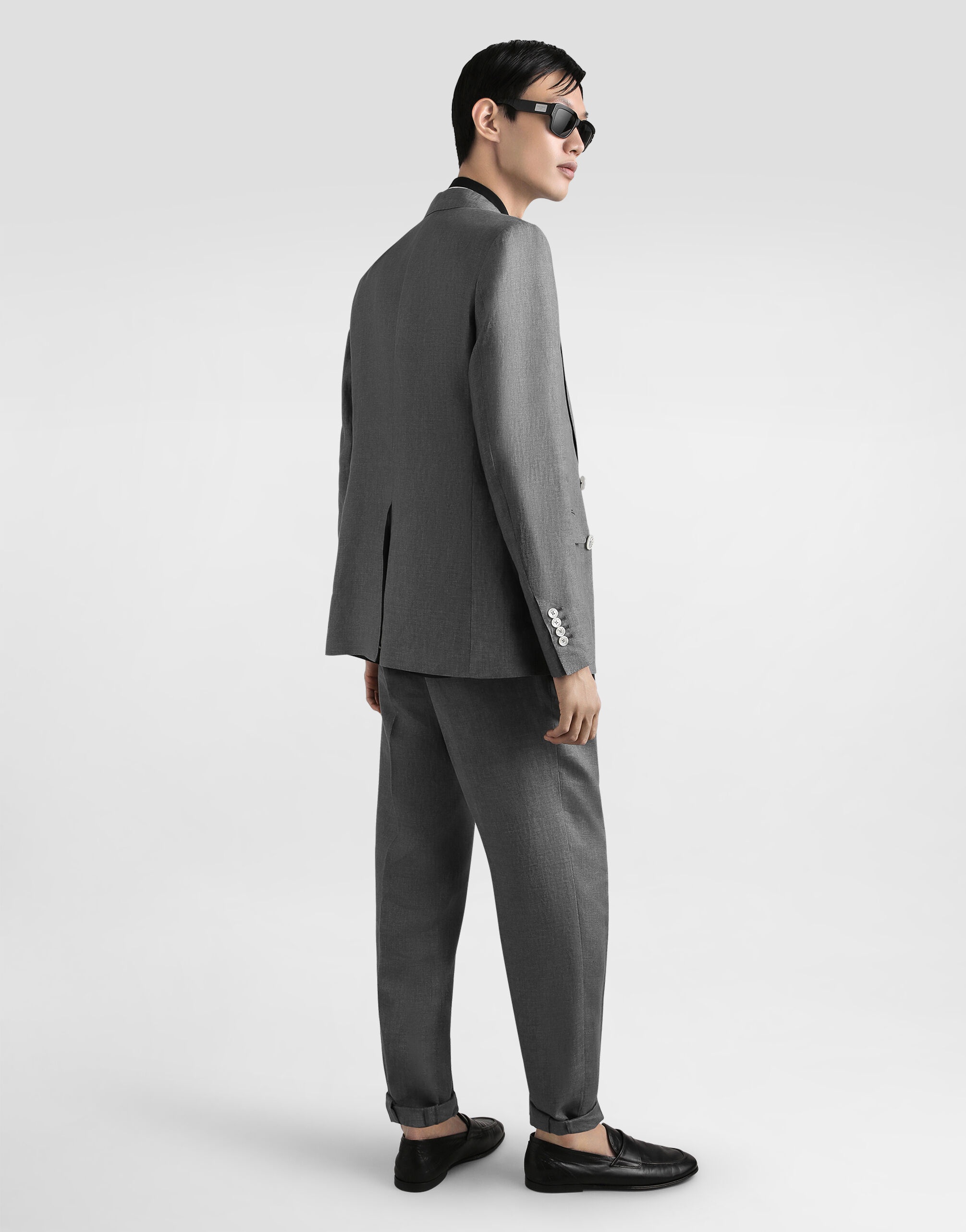 Washed linen canvas jogging trousers - 3