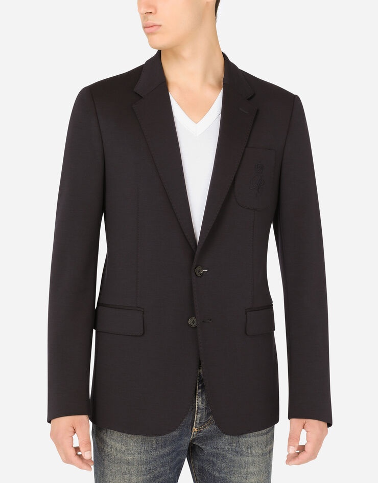 Stretch wool jersey jacket with DG embroidery - 4