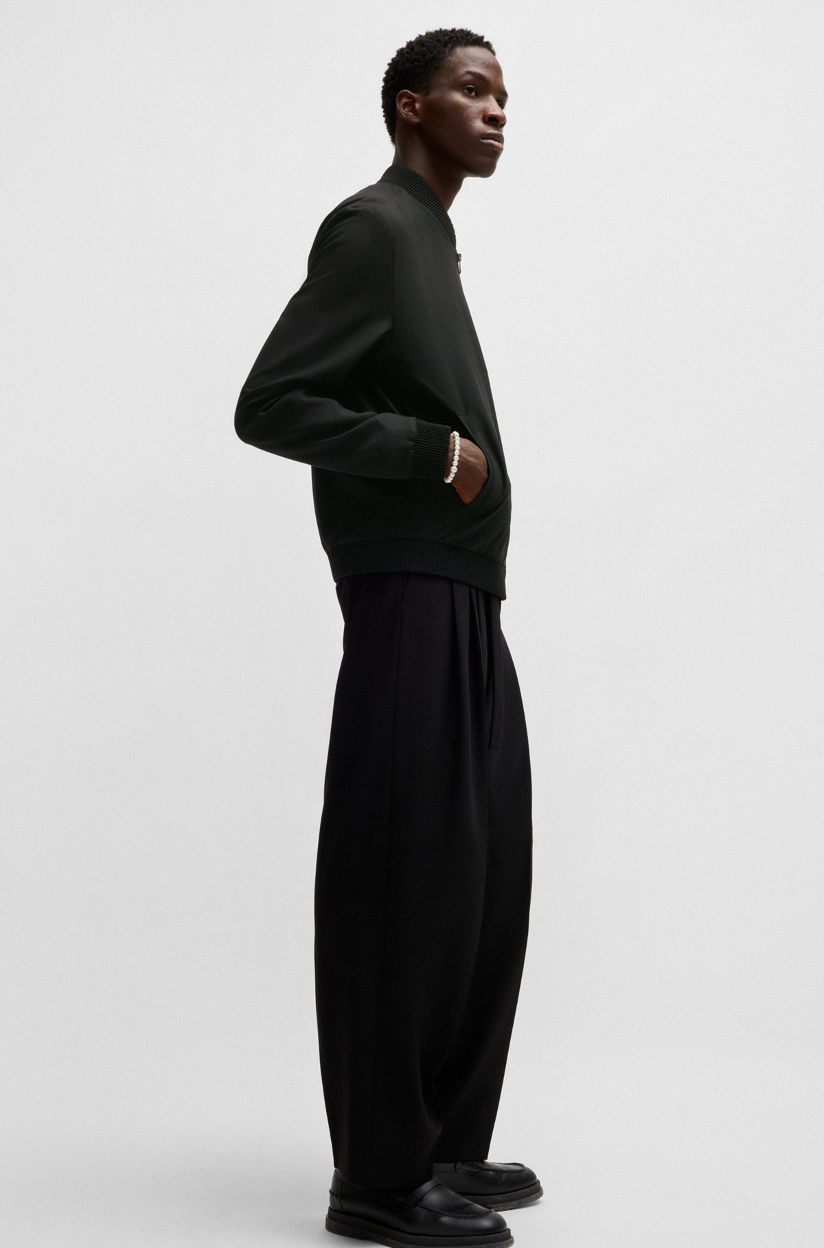 SLIM-FIT JACKET IN STRUCTURED WOOL - 6