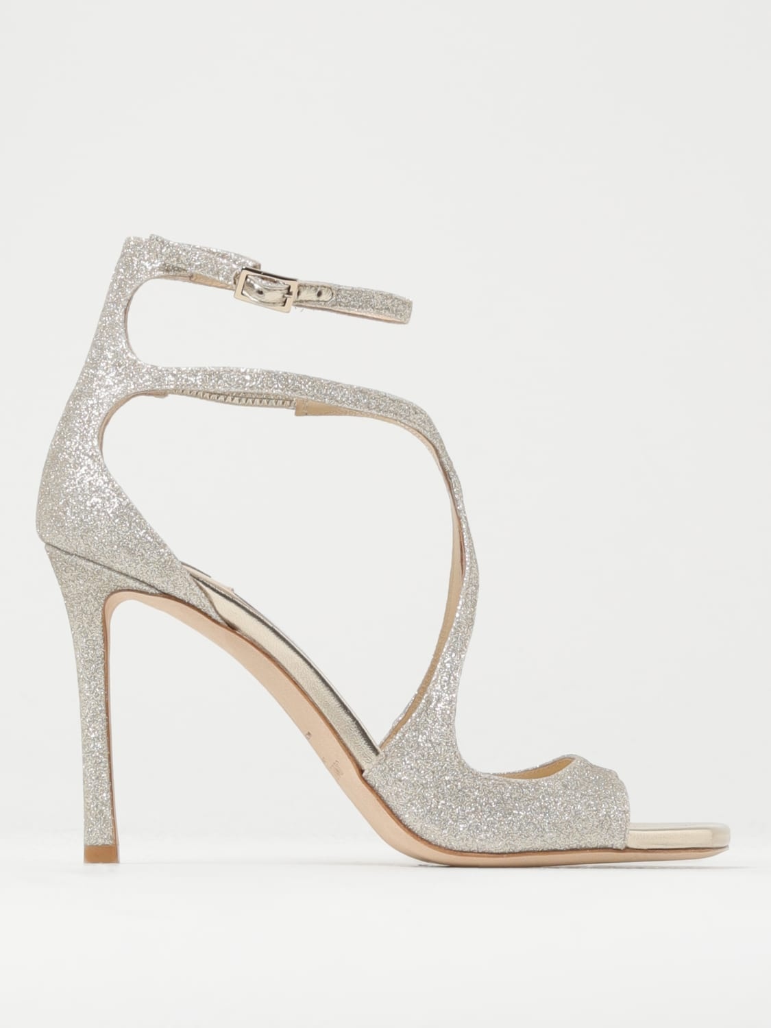 Jimmy Choo Azia laminated leather sandals - 1