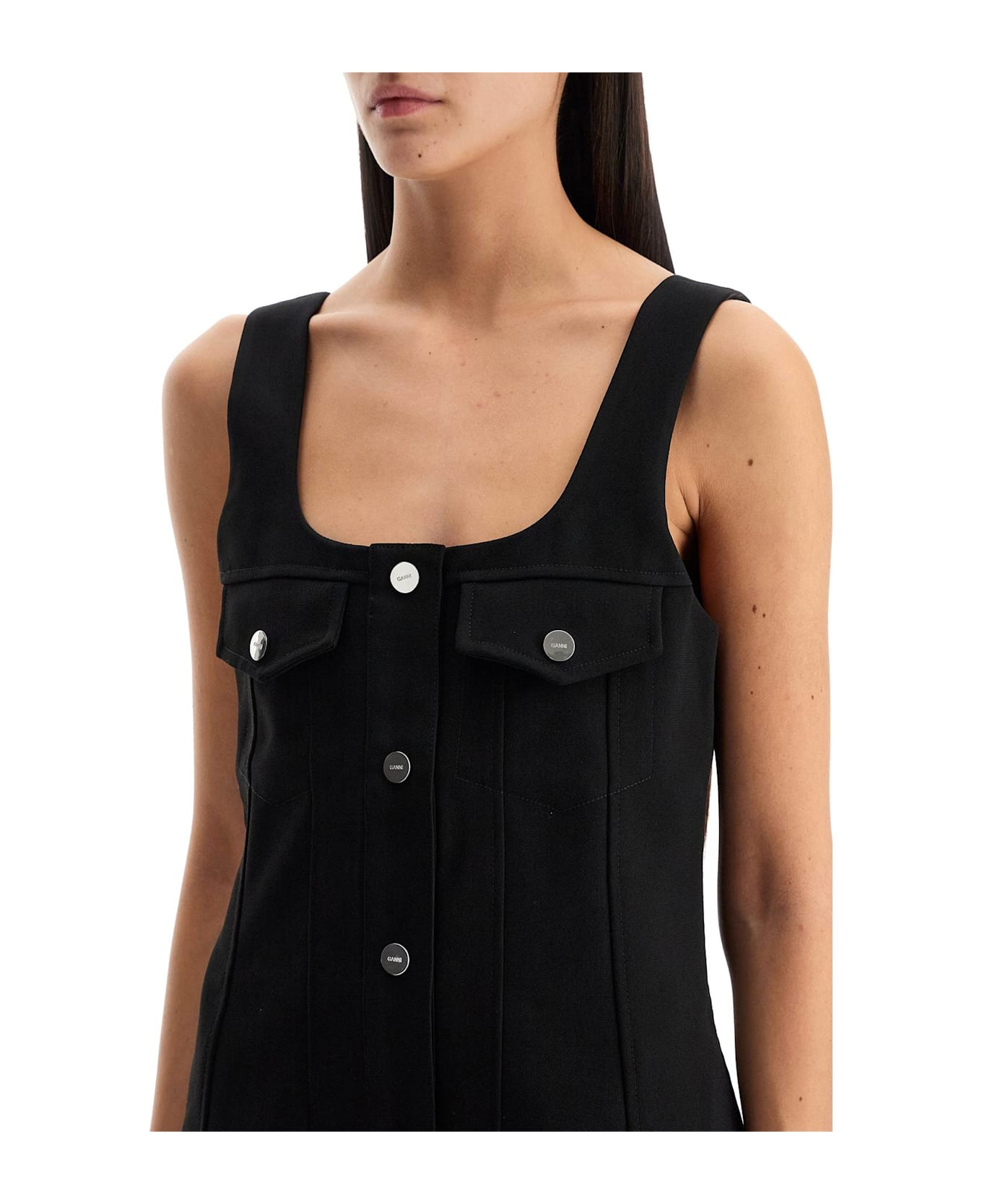 Mini Crepe Dress In Seven - 4