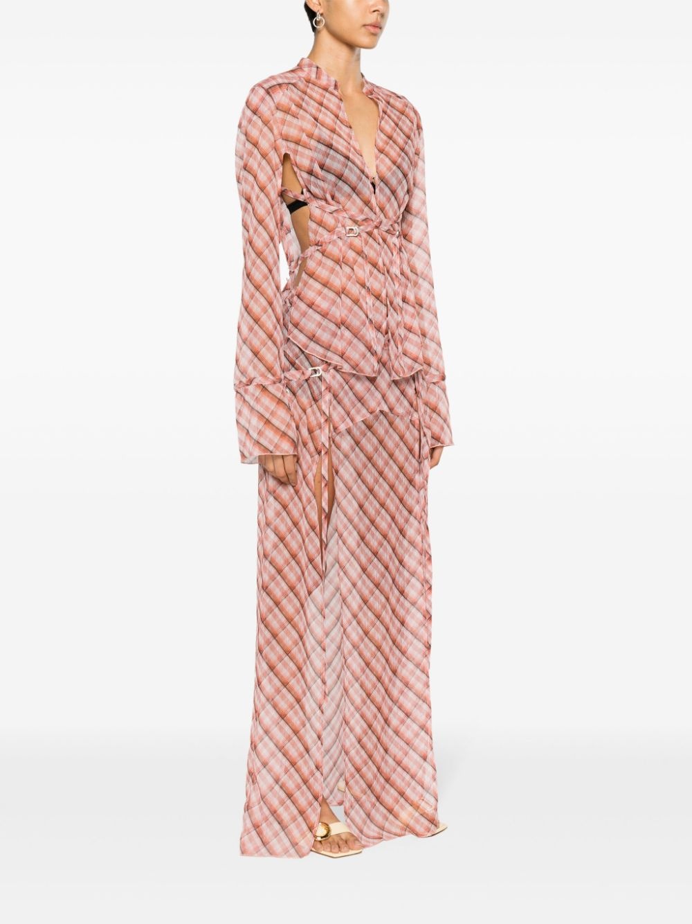 Thrall strappy checked shirt - 3