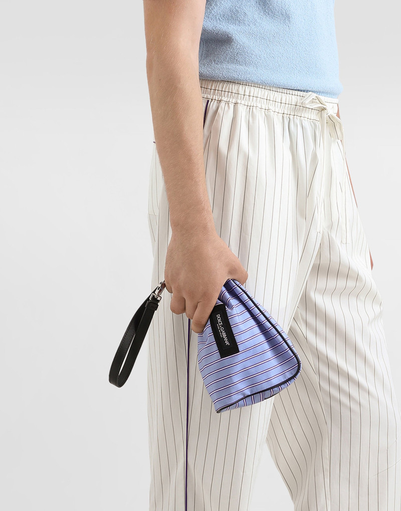 Dolce & Gabbana Calfskin and striped poplin handbag outlook