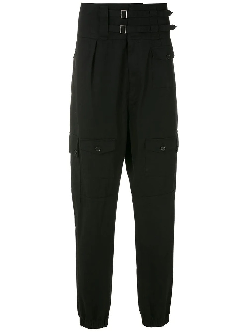 double-buckle fastening trousers 1