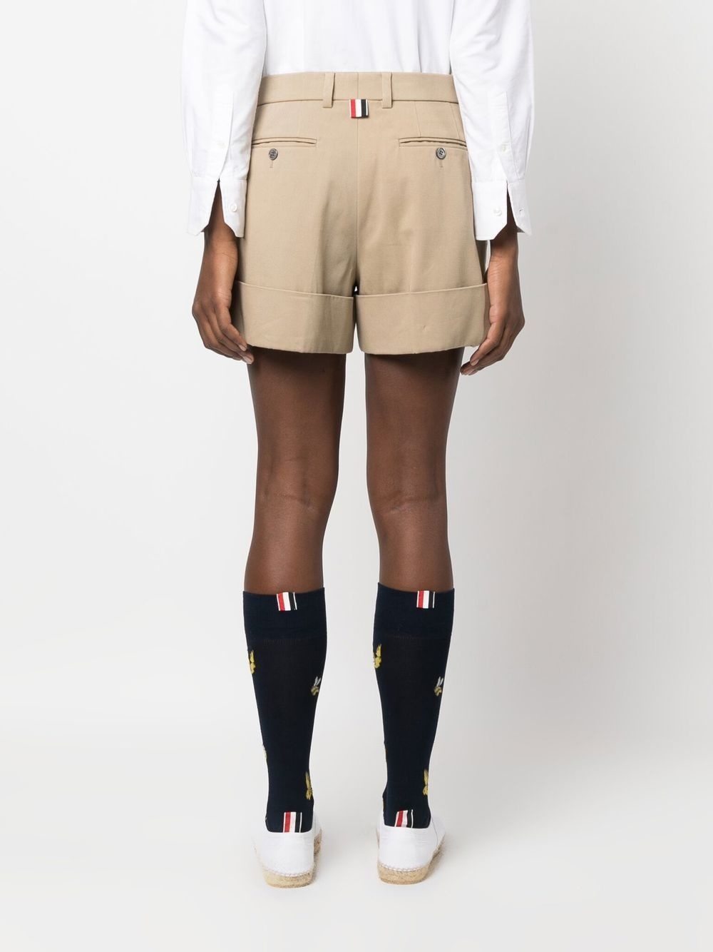 grosgrain-loop tailored shorts - 4
