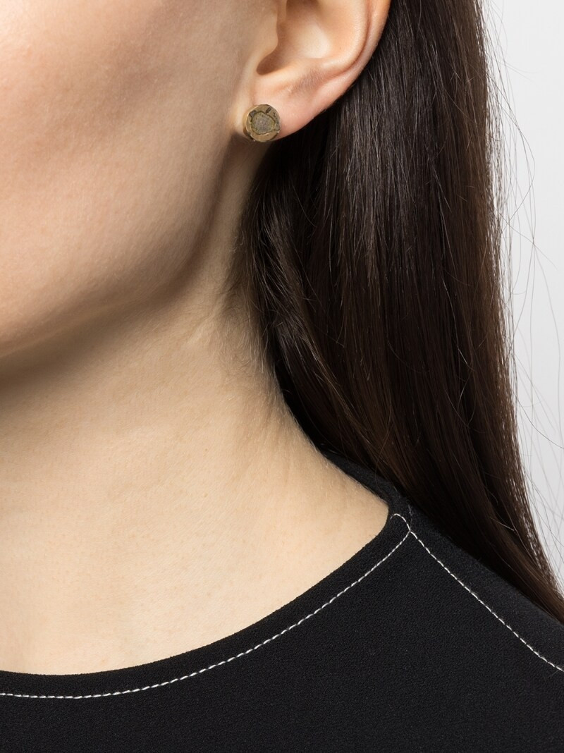 Parts of Four diamond-encrusted single stud earring outlook