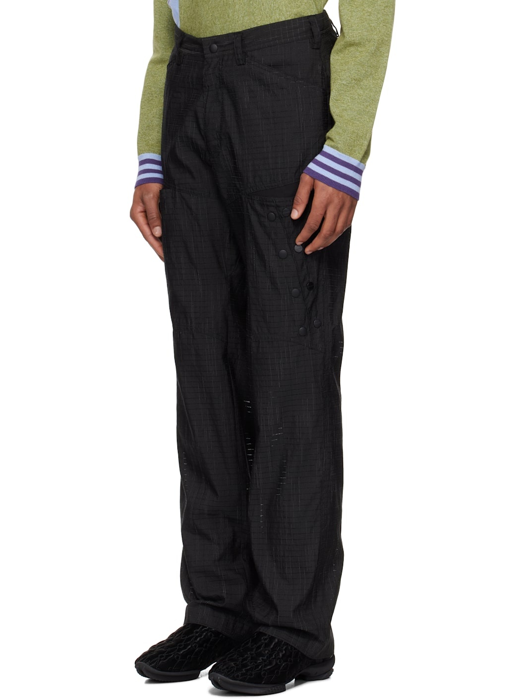 Black Inex Snap Trousers - 4