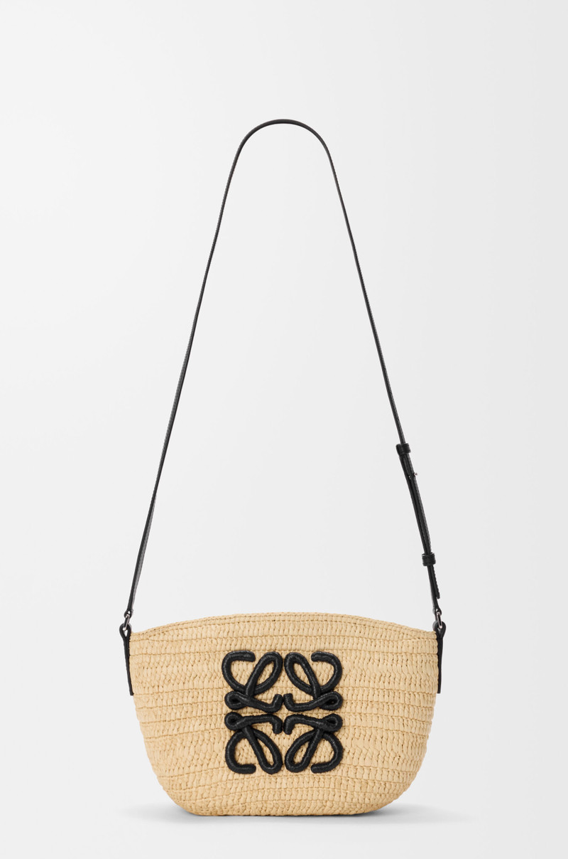 Eclipse pochette in raffia and calfskin 4