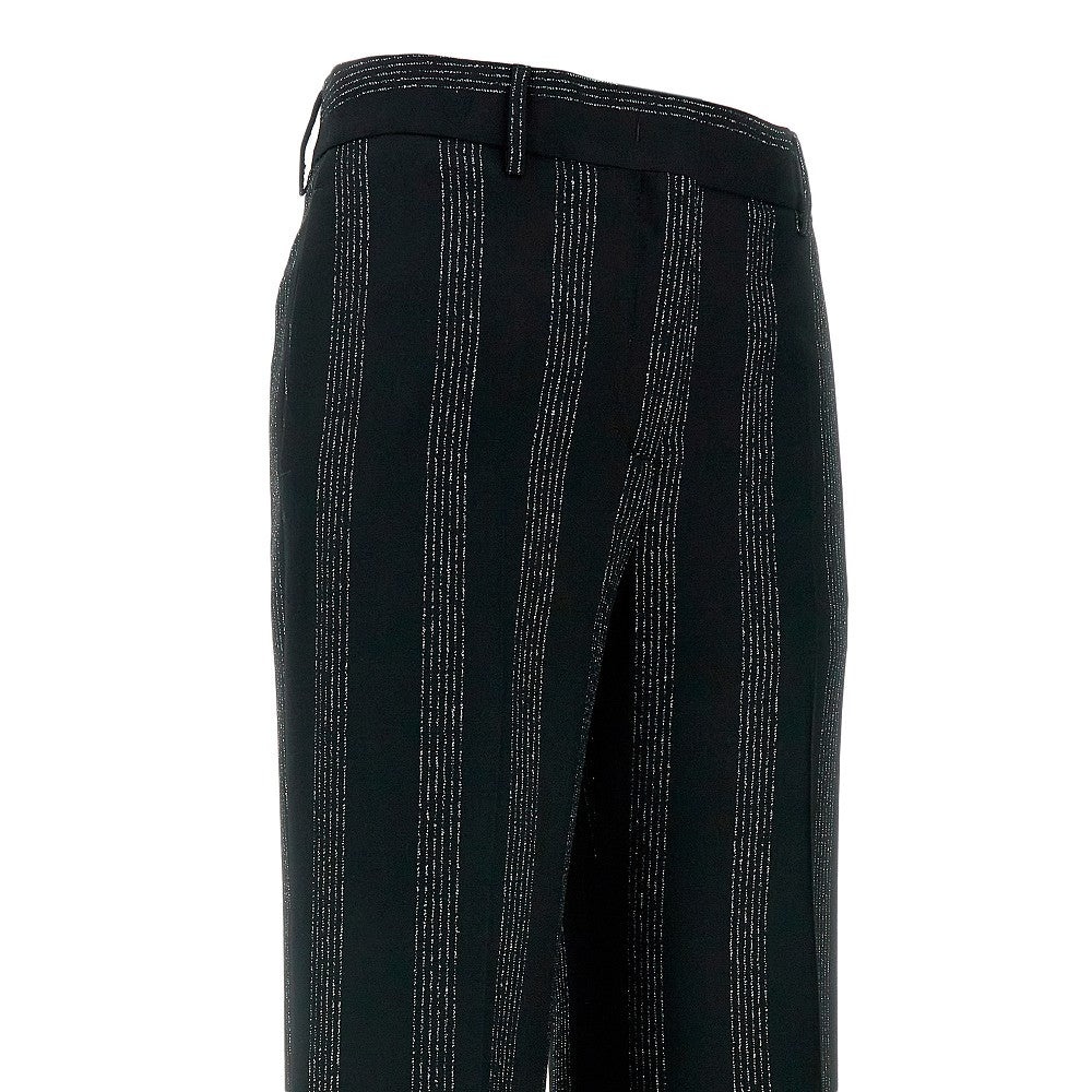 LUREX PINSTRIPED WOOL PANTS - 2