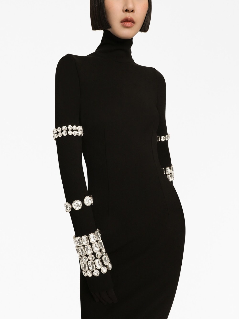 x Kim Kardashian embellished stretch-knit midi dress - 5