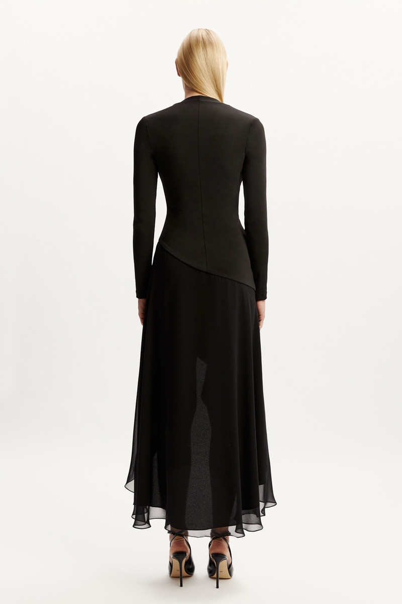 Carmine High Low Dress In Black 4