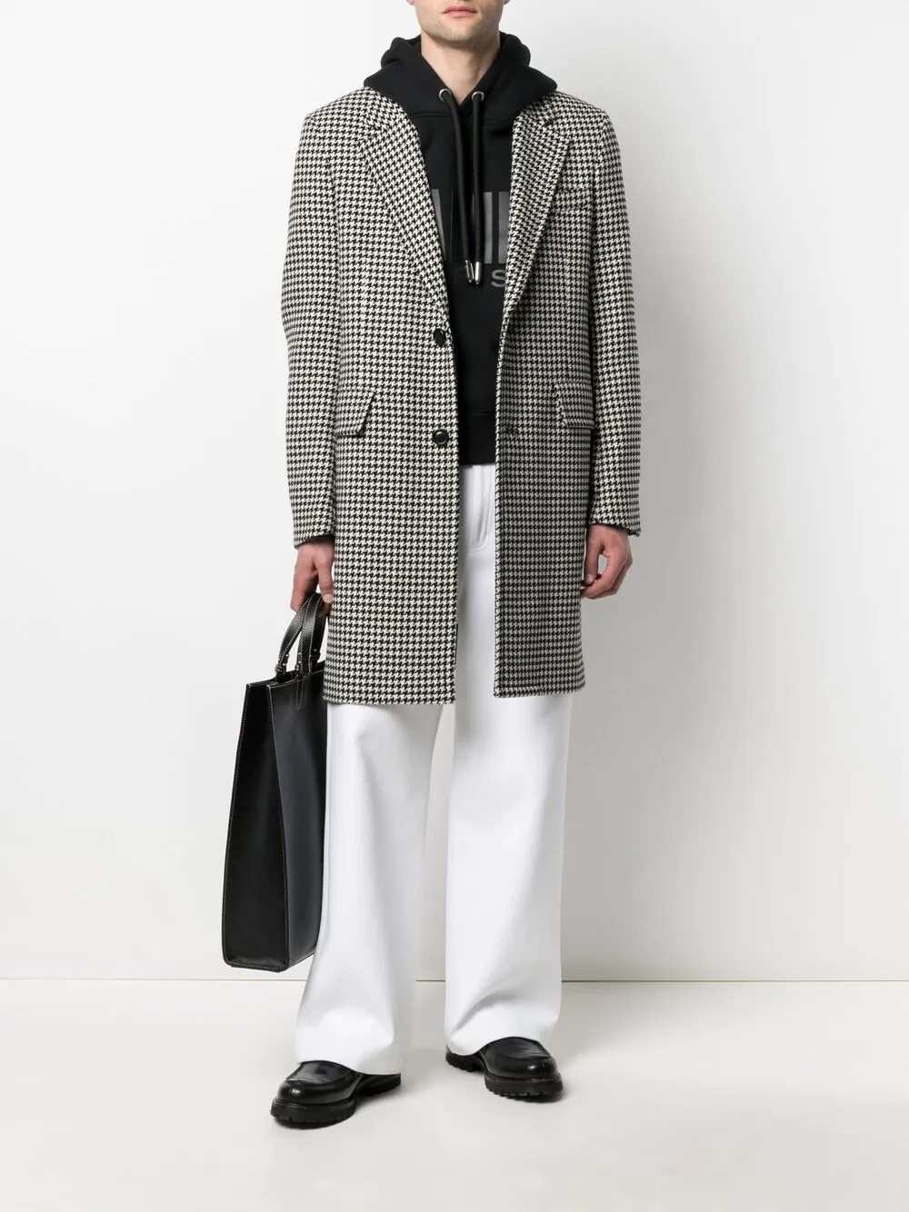 houndstooth overcoat - 2