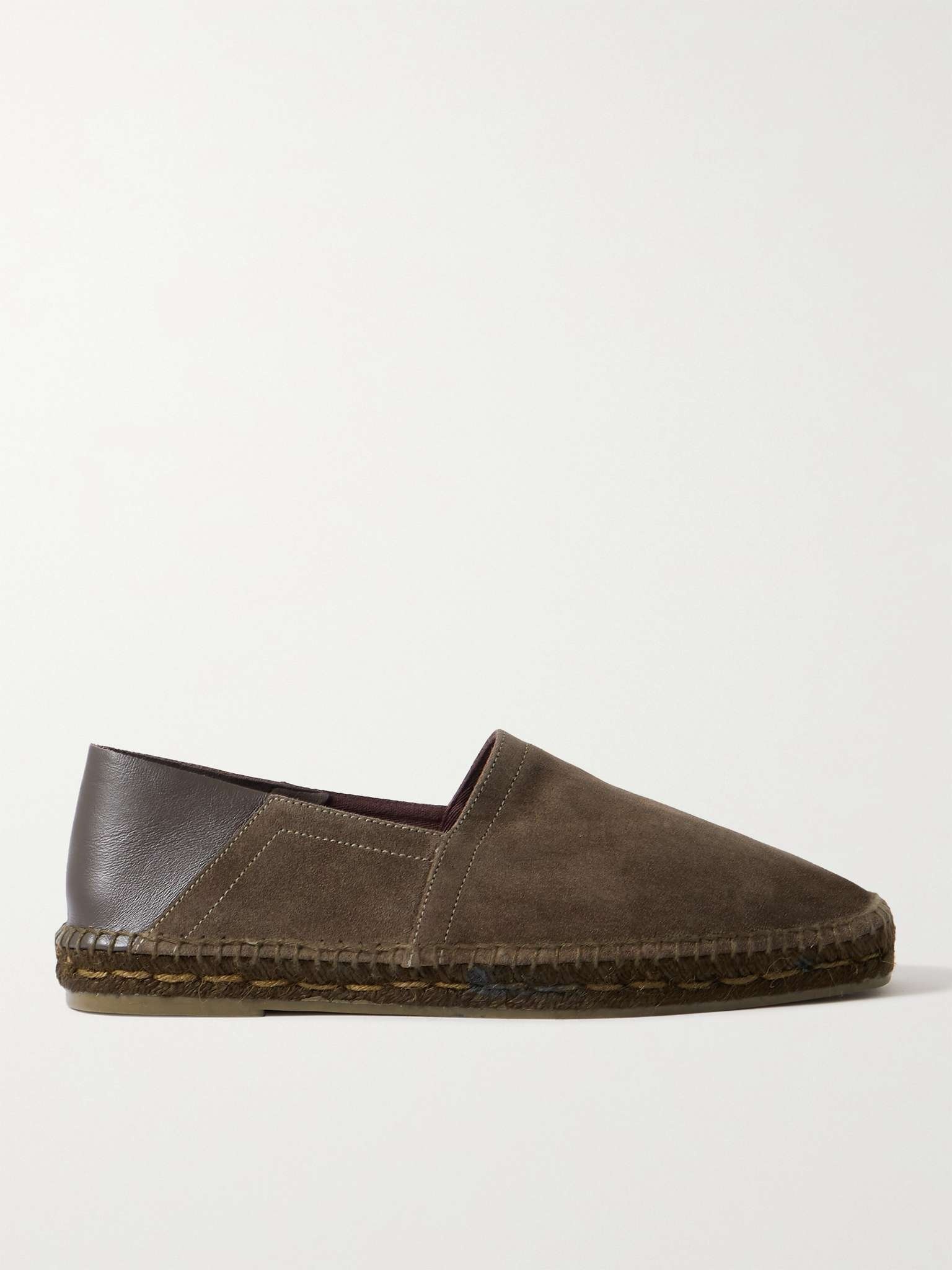 Barnes Collapsible-Heel Leather-Trimmed Suede Espadrilles - 1