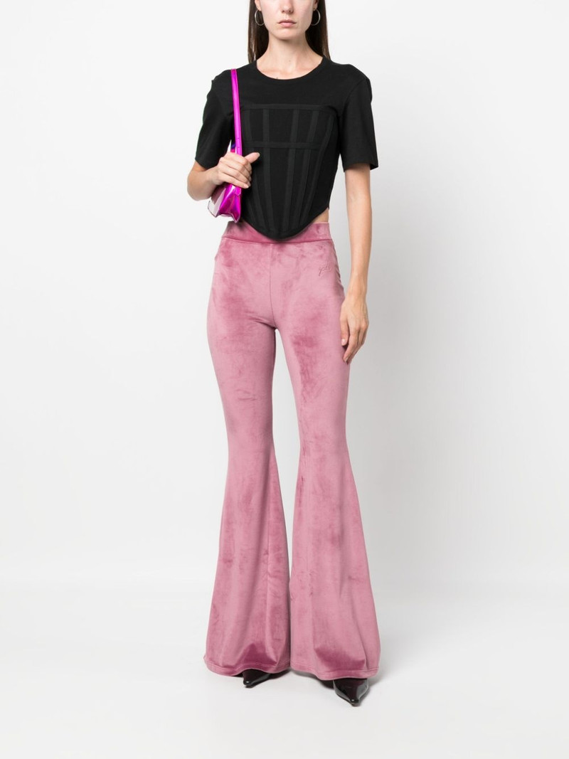 GCDS velvet flared trousers outlook