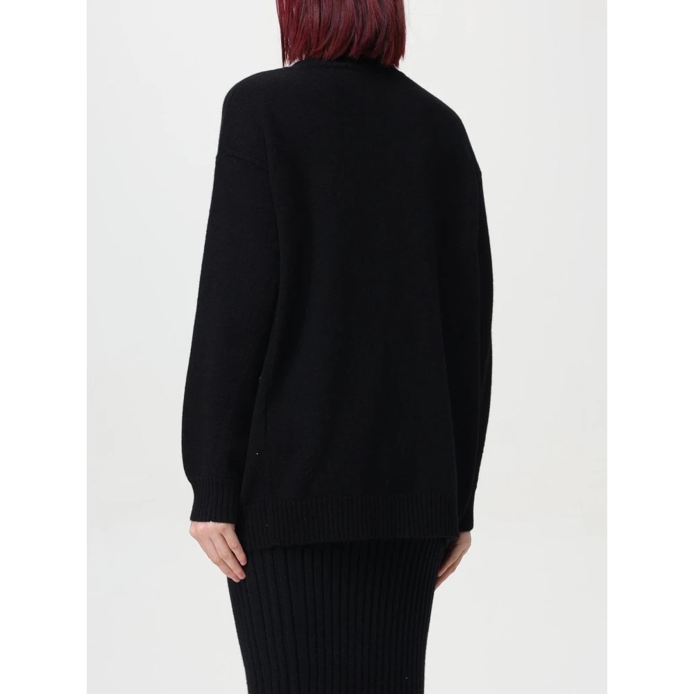 BLACK CASHMERE SWEATER APPLIQUE - 3